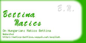 bettina matics business card